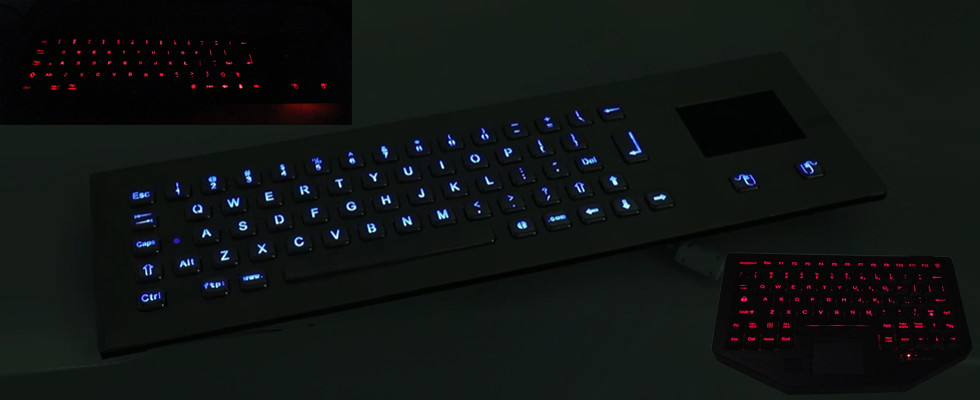 لوحة مفاتيح معدنية مضاءة