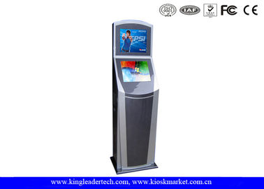شراء Silm Two Displays Floor Standing Touch Screen Kiosk للخدمة الذاتية / مركز الإعلانات online manufacture