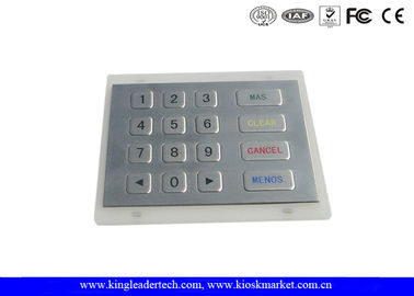 Rugged Stainless Steel Numeric Keypad IP65 In 4 X 4 Matrix For Vending Machines